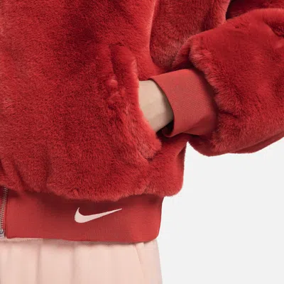 Nike (wmns)  Sportswear Reversible Faux Fur Bomber Jacket 'red'