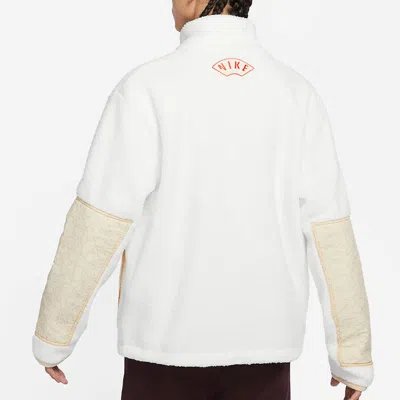 Nike Cny Chinese New Year's Edition Contrast Color Stitching Loose Sports Stand Collar Jacket Beige In White