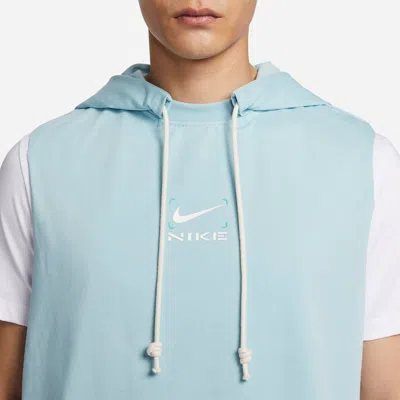 Nike Dri-fit Sweat-wicking Sleeveless Hooded Vest 'blue'