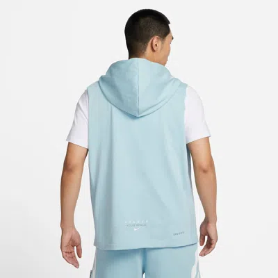 Nike Dri-fit Sweat-wicking Sleeveless Hooded Vest 'blue'