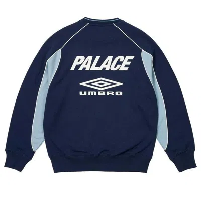 Palace X Umbro Warm Up Crewneck Sweatshirt 'blue' In Blue