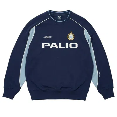 Palace X Umbro Warm Up Crewneck Sweatshirt 'blue' In Blue