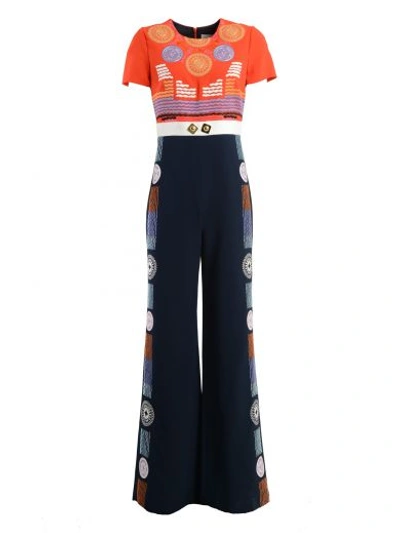 Shop Peter Pilotto Jumpsuit With Embroidery In Multicolor