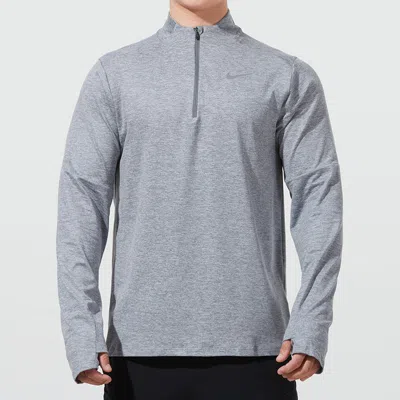 Nike Nk Df Elmnt Top Hz Casual Breathable Half Zipper Sports Long Sleeves Light Grey In Gray