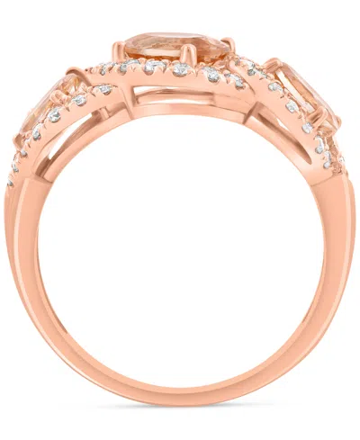 Effy Collection Effy Morganite (1-3/8 Ct. T.w.) & Diamond (1/3 Ct. T.w.) Statement Ring In 14k Rose Gold