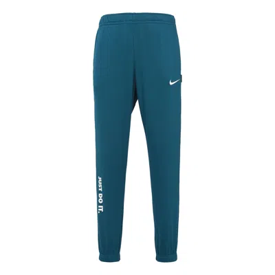 Nike Swoosh Alphabet Printing Breathable Sports Knit Bundle Feet Long Pants Blue