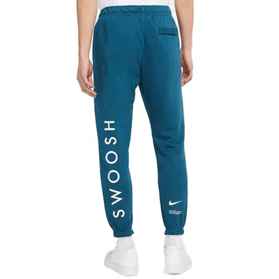 Nike Swoosh Alphabet Printing Breathable Sports Knit Bundle Feet Long Pants Blue