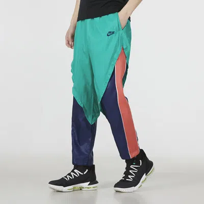 Nike Men's  Logo Splicing Contrasting Colors Training Sports Pants/trousers/joggers Green