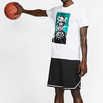 Nike Lebron James Printing Sports Short Sleeve White