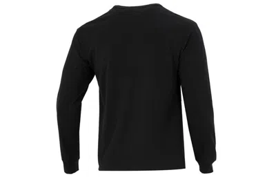 Nike Men's  Solid Color Athleisure Casual Sports Round Neck Long Sleeves Black T-shirt