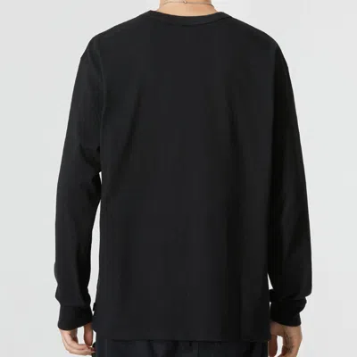 Nike Men's  Solid Color Athleisure Casual Sports Round Neck Long Sleeves Black T-shirt