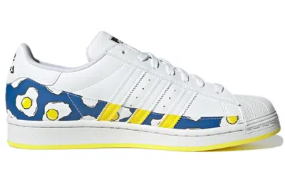Adidas Originals Adidas Philip Colbert X Superstar 'save The Lobster - Fried Eggs' In White