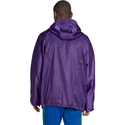Adidas Originals Windbreaker Logo Printing Hooded Drawstring Sports Jacket 'purple'