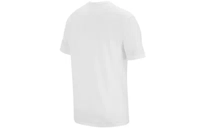 Nike Sportswear Embroidered Logo Micro Mark Solid Color Casual Round Neck Short Sleeve White