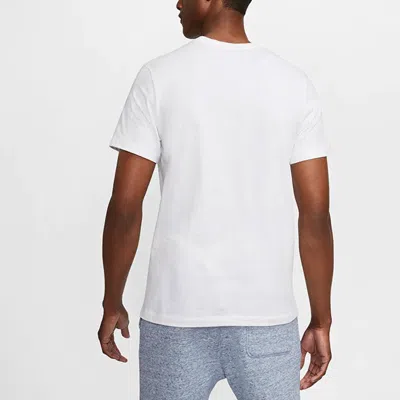 Nike Sportswear Embroidered Logo Micro Mark Solid Color Casual Round Neck Short Sleeve White