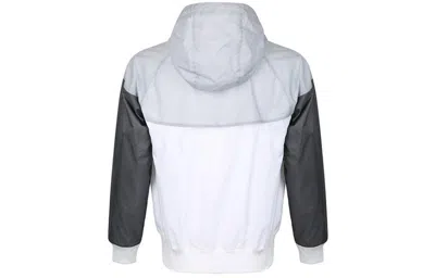 Nike Sports Windproof Colorblock Hooded Jacket Gray White Graywhite In Multi