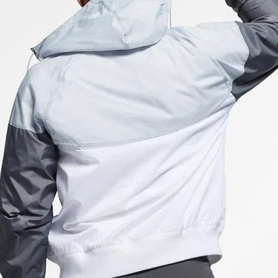 Nike Sports Windproof Colorblock Hooded Jacket Gray White Graywhite In Multi