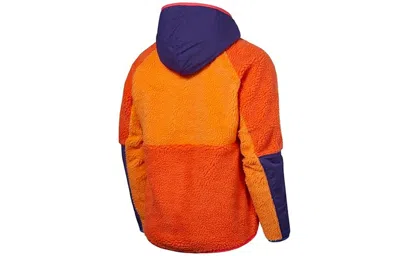 Nike Half Zipper Suede Splicing Colorblock Sports Pullover Orange