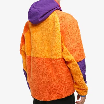 Nike Half Zipper Suede Splicing Colorblock Sports Pullover Orange