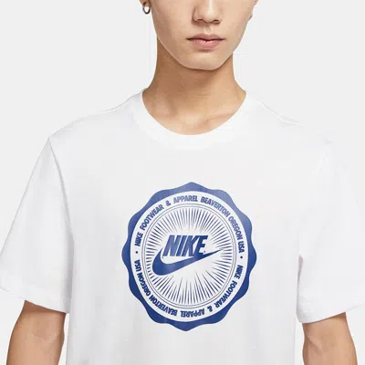 Nike Sportswear Logo Printing Round Neck Short Sleeve White