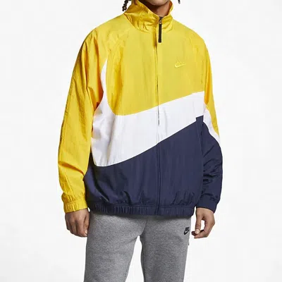 Nike Big Swoosh Large Logo Woven Colorblock Jacket Yellow