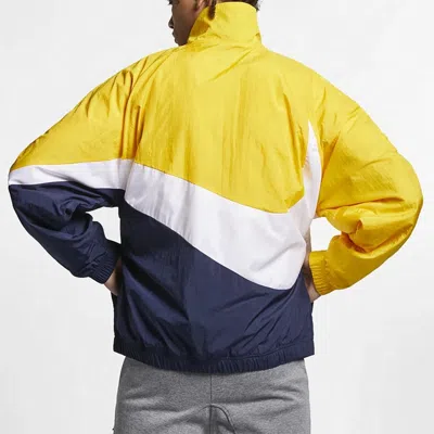 Nike Big Swoosh Large Logo Woven Colorblock Jacket Yellow