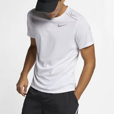 Nike Dri-fit Miler Running Quick Dry Short Sleeve White