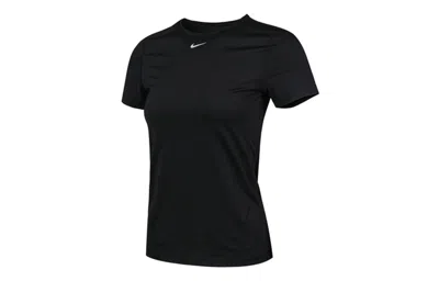 Nike (wmns)  Pro Mesh Dri-fit Slim Fit Breathable Quick Dry Training Short Sleeve Black T-shirt