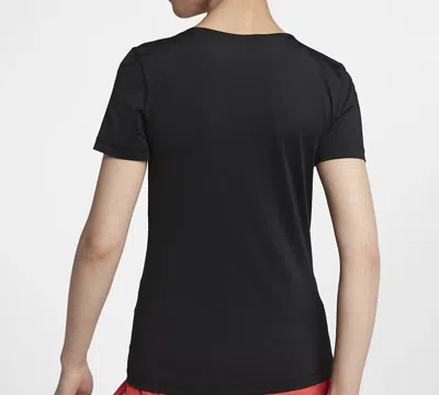 Nike (wmns)  Pro Mesh Dri-fit Slim Fit Breathable Quick Dry Training Short Sleeve Black T-shirt