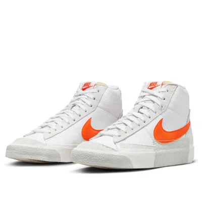 Nike Blazer Mid Pro Club Mens Lace-up Manmade High-top Sneakers In White