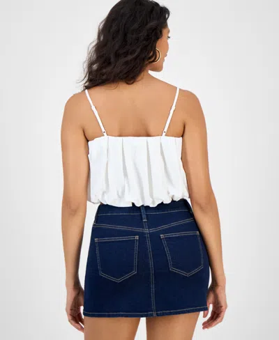Bar Iii Women's Bubble-hem Cropped Tank Top, Exclusively At Macy's In White