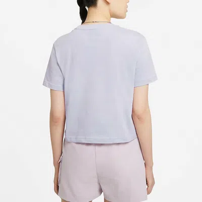 Nike (wmns)  Sportswear Swoosh 3d Logo Loose Breathable Round Neck Short Sleeve Purple In Gray