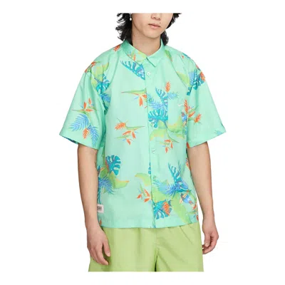 Nike Sportswear Dri-fit Short-sleeve Shirt 'emerald Rise' In Blue