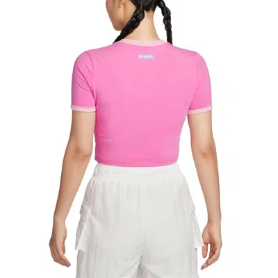 Nike (wmns)  Sportswear Graphic Slim Crop T-shirt Asia Sizing 'pink'