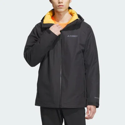 Adidas Originals Adidas Terrex 3-in-1 Rain.rdy Reversible Jacket 'black Yellow'