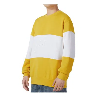 Nike Club Plus Men's Lightweight Crewneck Sweatshirt Colorblock Crewneck Vivid Sulfur/white In Yellow