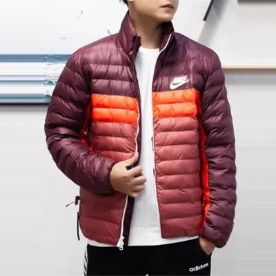 Nike Sportswear Synthetic-fill Colorblock Windproof Jacket Red Brownred