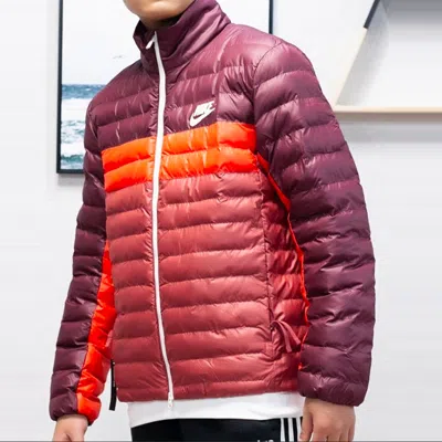 Nike Sportswear Synthetic-fill Colorblock Windproof Jacket Red Brownred