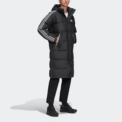 Adidas Originals Adidas 3st Long Coat Sports Hooded Down Jacket Men Black
