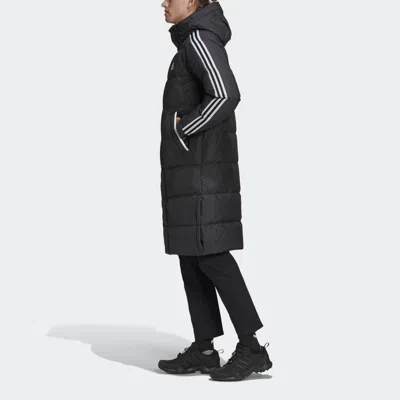 Adidas Originals Adidas 3st Long Coat Sports Hooded Down Jacket Men Black