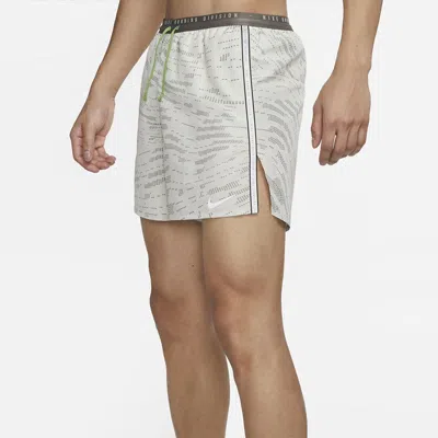 Nike Men's  Dri-fit Quick Dry Breathable Running Sports Lacing Shorts Light Bone In White