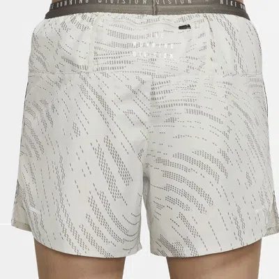 Nike Men's  Dri-fit Quick Dry Breathable Running Sports Lacing Shorts Light Bone In White