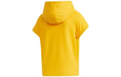 Adidas Originals (wmns) Adidas Neo Gdtm Ss Hdy Yellow Crossover Sports Hooded Pullover Short Sleeve Yellow T-shirt