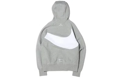 Nike Men's Lightweight Hooded Sweatshirt Swoosh Tech Fleece Pullover Hoodie In Gray