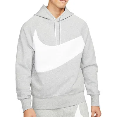 Nike Men's Lightweight Hooded Sweatshirt Swoosh Tech Fleece Pullover Hoodie In Gray