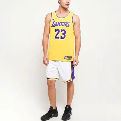 Nike Nba Association Edition Sw Fan Edition Lakers Basketball Shorts White