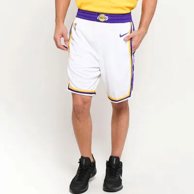 Nike Nba Association Edition Sw Fan Edition Lakers Basketball Shorts White
