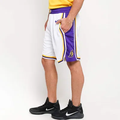 Nike Nba Association Edition Sw Fan Edition Lakers Basketball Shorts White