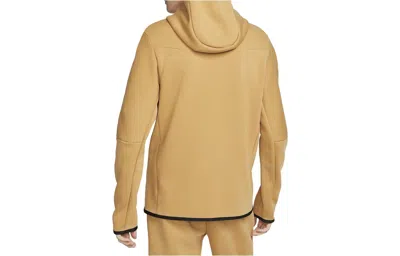 Nike Lightweight Sweatshirt With Zip Hood For Men Sportswear Tech Fleece Hoodie Elemental Gold/sail In Gold