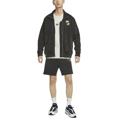 Nike Sportswear Stand Collar Logo Casual Long Sleeves Jacket Black